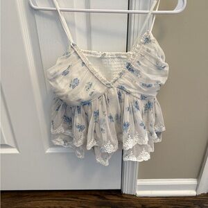 Altar'd State Blue and White Floral Camisole